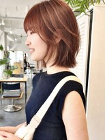 アンク(ank)&nbsp;ボブレイヤー/顔まわりレイヤー/20代30代40代オレンジブラウン