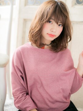 ブルー(BLUE) *CUORE水戸*…重軽MIX*シアカラーくせ毛風小顔抜け感ヘアb