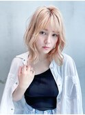 ラフウェーブ_グレージュカラーボブウルフココアベージュ_48712