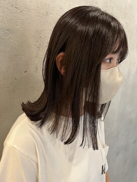 ザ ラボ アングゥ(The Labo ungu) 切りっぱなしロブ/ラベンダーブラウン/髪質改善カラー