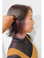 アロマ ヘアー ルーム 新宿店(AROMA hair room)&nbsp;ダークグレージュ外ハネボブミディアムボブ/新宿/新宿西口