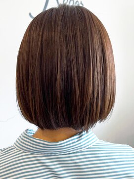 レポヘアー(Repos hair) 20代30代40代髪質改善カラーモカブラウンミディアムボブ透明感