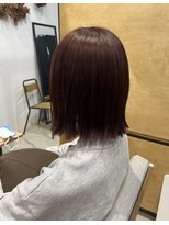 リンダ(LINDA)&nbsp;ワインレッド/秋カラー/切りっぱなしボブ[札幌美容室LINDA]