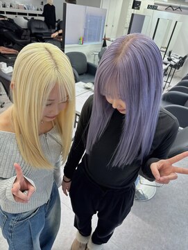 ペレ 渋谷(PELE) イメチェン/ホワイトブロンド/外ハネボブ/ワイドバング/渋谷