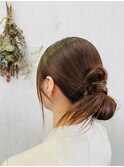 うなじスッキリ立体感アップヘア結婚式 二次会 花嫁 ドレス 着物