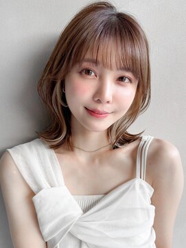 リヤン 表参道(lyann) 黒髪小顔オリーブグレーサイドバングうる艶髪前髪小顔カット