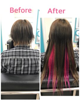 マーメイドヘアー(mermaid hair) ベリーショートからロングに!インナーカラー☆