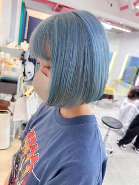 ボックスミコ(Box mico.) ☆ツヤ髪☆ペールブルー