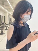 ギグスダブル 栄久屋大通店(gigs double)&nbsp;ミディアムウルフ/テールカラー/アッシュネイビー