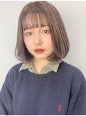 20代30代大人可愛いエアリーボブラベンダーベージュ透明感