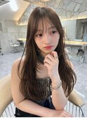 韓国ヘアーハッシュカットレイヤーカットグレージュブリーチ無し