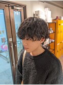 ラウンドマッシュ×波巻きスパイラルパーマ