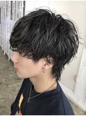 名古屋マッシュウルフカットツイストスパイラルパーマ緩め30代