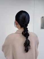 お呼ばれヘア編みおろしヘアセット_メルティカラー