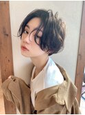 20代30代40代 センターパート ハンサムショート
