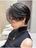 表参道髪質改善カラーハンサムショートアッシュベージュ