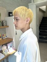 ヒカリス ヘアー 相川店(HIKARIS hair)&nbsp;金髪ブロンド長めスパイキーショート