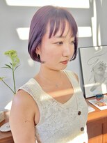 ヘアー アイス 御器所本店(HAIR ICI)&nbsp;ブリーチなし暖色カラー髪質改善カラーピンクパープル艶髪