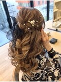華やかハーフアップ