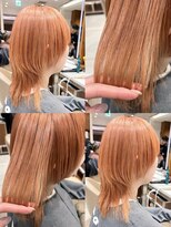 ピークアブー アヴェダ ギンザシックス(PEEK-A-BOO AVEDA GINZASIX)&nbsp;ハイトーン　オレンジベージュ ニュアンスカラー 暖色カラー◆