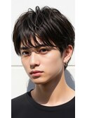 メンズカット/爽やかに動くフェザーパーマ/センターパート/越谷