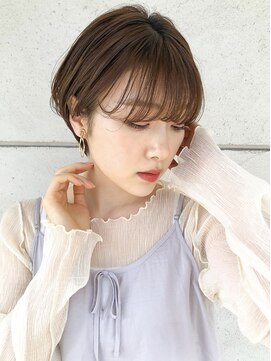 ミィ 表参道(mee.) 【mee.】 毛先パーマアッシュブラウンオフィスヘア