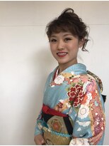フラココ 神楽坂(hurakoko kagurazaka) 着物ヘア　古典振袖とショートヘアのアレンジ