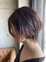 ヘアーアンドメイク ファット(Hair&Make PHAT) 大人可愛いショートボブ前下がりブラウンカラー20代30代40代