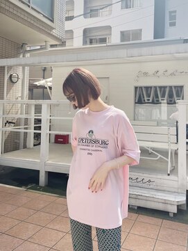 カルフール ロコ 草加西口店(Carrefour LOCO) ダブルカラー/カット/ケアブリーチ/ピンクブラウン/ショートボブ