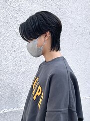 【sati 秋吉】韓国メンズヘア/マッシュウルフ/センターパート