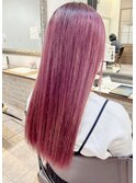 ピンク デザインカラー【町田】 フェミニンロング　