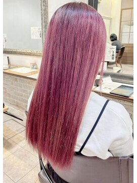 ネオリーブ クタ 町田店(Neolive kuta) ピンク デザインカラー【町田】 フェミニンロング