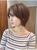 大人長めショートボブ前髪長めショートヘア30代40代50代表参道