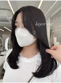 透明感ダークグレー×レイヤーカット ＊RINA