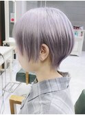 ホワイトカラー 韓国マッシュ シルバーカラーマッシュショート