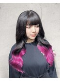 #プルエクステ#グラデーション#ピンク#裾カラー#エクステ