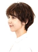 前下がりショート・ボブ/パーマ/前髪なし/30代/40代/50代/長め