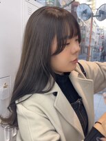 ビューブルー 亀戸錦糸町(VIEW BLUE)&nbsp;◎美髪カールオリーブグレージュロングセミディ似合わせ前髪