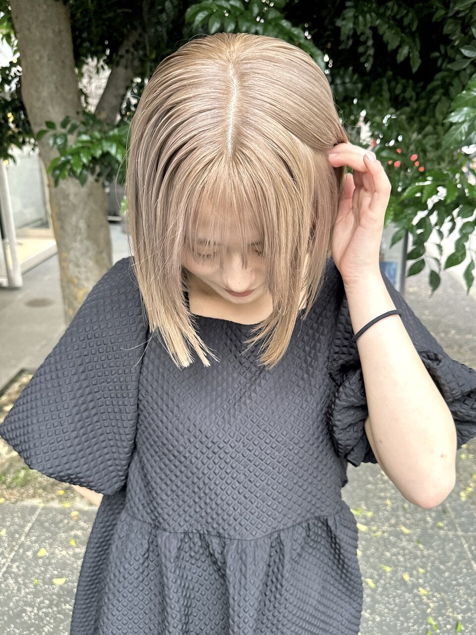 ピンクベージュ/ブリーチ/ブリーチなし/表参道/原宿/女性美容師