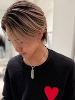 アンサー 渋谷(ANSWER)&nbsp;メンズバレイヤージュカラーハイライトカラーセンターパート韓国