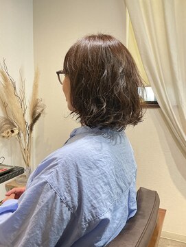 ワ ヘアー(wa-hair) ボブパーマ　髪質改善パーマ　ミディアムパーマ　マロンベージュ