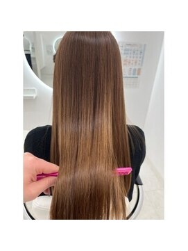 カラーハイライトハッシュカットレイヤーカットボブ髪質改善