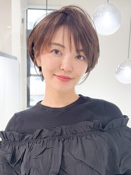 ロンドエニカ 大宮(Lond enika) 黒髪カタログ/ショート/オリーブグレー/小顔に見せるヘア☆159