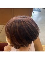 ヘアーオアシス ビオトープサン(Hair Oasis biotope SUN)&nbsp;ショートボブ×白髪ぼかし（レッドブラウン）