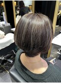 白髪ぼかしハイライト【ビフォーアフター】白髪多め　くっきり