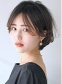 ３０代　手入れ簡単　前髪長め　毛先ワンカール　ショートボブ