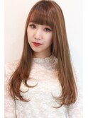 髪質改善縮毛矯正×冬カラー×ミルクティアッシュ×前髪パッツン