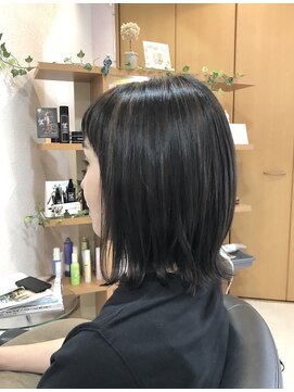 ドゥ スタイル 三国ヶ丘店(Duex Style) 切りっぱなしミディアム×フルウィービング×アッシュグレージュ