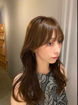 サンプラス(san+) 【マユコ】シースルーバング韓国小顔ヘア前髪レイヤーロング