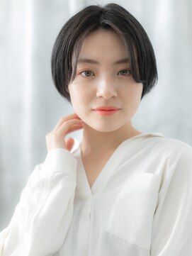 ドクターズ サロン ラブ(Dr's Salon LAB) センターパートアッシュブラックショートボブm古河20代30代40代